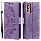 Skalo Samsung A14 4G/5G Mandala Plånboksfodral Lila