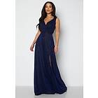 Goddiva Glitter Wrap Maxi Dress