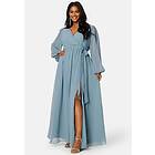 Goddiva Curve Long Sleeve Chiffon Maxi Curve Dress