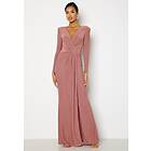 Goddiva Long Sleeve Glitter Maxi Dress