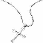 Police Polished Stainless Steel Cross Pendant Necklace