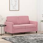 vidaXL Soffa 2-sits rosa 120 cm sammet 359435