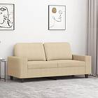 vidaXL 2-sitssoffa gräddvit 140 cm tyg 359393