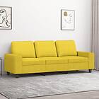 vidaXL 3-sitssoffa ljusgul 180 cm tyg 359404