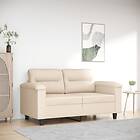vidaXL 2-sitssoffa Beige 120 cm mikrofibertyg 359560