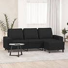 vidaXL 3-sitssoffa med fotpall Svart 180 cm tyg 3201155