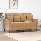 vidaXL 2-sitssoffa brun 120 cm sammet 359300