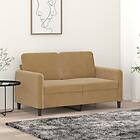 vidaXL 2-sitssoffa brun 120 cm sammet 359439