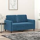 vidaXL 2-sitssoffa blå 120 cm sammet 359441