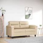 vidaXL 2-sitssoffa gräddvit 120 cm mikrofibertyg 359559