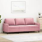 vidaXL 3-sitssoffa rosa 180 cm sammet 359212