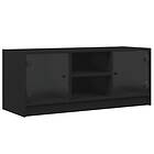 vidaXL TV-benk med glasdörrar svart 102x37x42 cm 836372