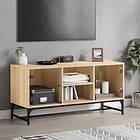 vidaXL TV Stand med glasdörrar sonoma-ek 102x37x50 cm 836534