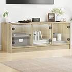 vidaXL TV Stand med glasdörrar sonoma-ek 102x37x42 cm 836408