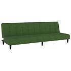 vidaXL Bäddsoffa 2-sits mörkgrön sammet 375765