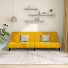 vidaXL Bäddsoffa 2-sits gul sammet 375845