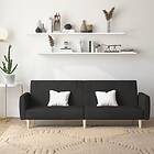 vidaXL Bäddsoffa 2-sits svart tyg 375786