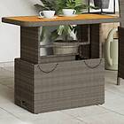 vidaXL Trädgårdsbord grå 90x55x71 cm konstrotting och akaciaträ 368276
