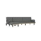 vidaXL L-formad bäddsoffa mörkgrå 260x140x70 cm tyg 3157273