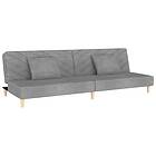 vidaXL Bäddsoffa 2-sits med två kuddar ljusgrå tyg 375887
