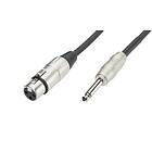 Luxorparts Mikrofonkabel XLR till 6,3 mm 3 m, Svart