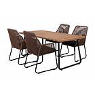 Brafab Midway & Nolli matgrupp Natur/teak 4 karmstolar & bord 175x90 cm