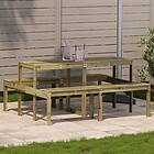 vidaXL Picknickbord 160x134x75 cm impregnerad furu 832566
