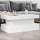 vidaXL Soffbord med LED vit 90x50x40 cm 839847