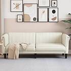 vidaXL Soffa 3-sits gräddvit sammet 372592