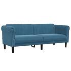 vidaXL Soffa 3-sits blå sammet 372593