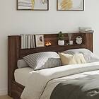 vidaXL Sänggavel med LED brun ek 180x16,5x103,5 cm 839265