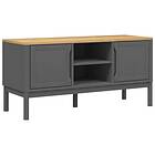 vidaXL Tv-bänk FLORO grå 114x43x55 cm massiv furu 374016