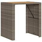 vidaXL Trädgårdsbord med topp akaciaträ grå 105x80x110 cm konstrotting 368697
