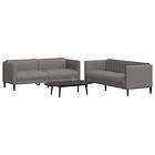 vidaXL Soffgrupp 2 delar taupe tyg 3209243