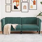 vidaXL Soffa 2-sits mörkgrön sammet 372577