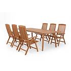 Sunzo Boston matgrupp Teak 6 positionsstolar & bord 200 240 x 100 cm