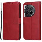 Skalo OnePlus 12 5G PU-Läder Plånboksfodral Röd