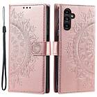 Skalo Samsung A34 5G Mandala Plånboksfodral Roséguld