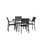 Venture Home Matgrupp Break med 4 Santorini Stolar Dining Table Round- Black Alu Aintwood GR22649