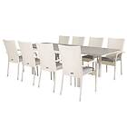 Venture Home Matgrupp Lova 160/240 med 8 Asta Stolar Levels Bord160/240*90-vit/Grå+Anna stol-vit8 GR18601
