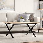 vidaXL Soffbord X-ram 80x80x45 cm massiv furu och gjutjärn 3282685