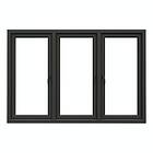 NorDan Sidohängt Fönster Tanum 3-Luft BlackLine Aluminium 3-luftsfönster svart RAL 9005 trä/alu FS+FS+FS24X9ALU-BL