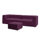 Bobochic Canapé droit fixe modulable 4 places KLEBER avec pouf