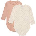 Minymo 2-Pack GOTS Baby Bodies Peach Beige Rosa cm