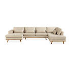 Trademax Copenhagen U-Sofa Fløyel Beige