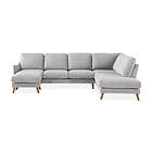 Trend Lyx U-Sofa med Divan Venstre Lysegrå/Eik
