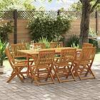 vidaXL Matgrupp för trädgården 9 delar 180x90x75 cm massivt akaciaträ 3321531