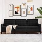 vidaXL 3-sitssoffa svart 210 cm sammet 4007649