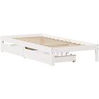 vidaXL Sängram med lådor vit 90x200 cm massiv furu