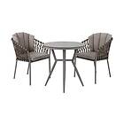 Selected Exclusive Amhult caféset Taupe med beige dyna 2 karmstolar & bord 70 cm